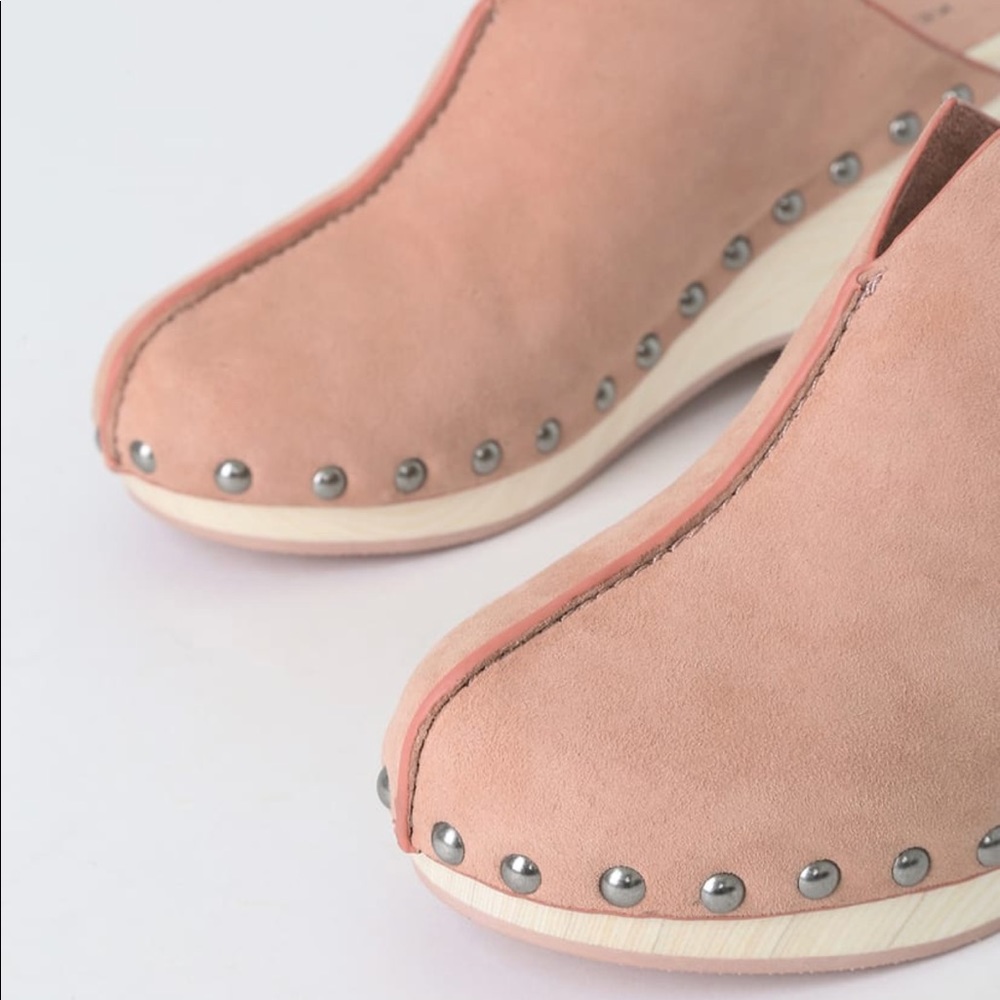 Jhett Peachy Pink Suede Leather Clogs kelsi - Picture 3 of 5